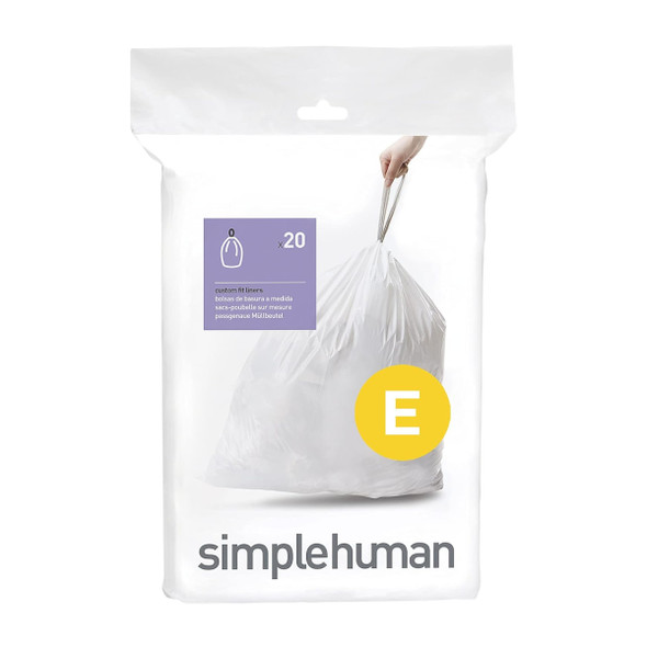 CW0164 - simplehuman Custom Fit Bin Liner - Code E - Pack of 20