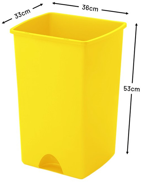 510719 - Addis Bin Base - 50 Ltr - Yellow - Dimensions