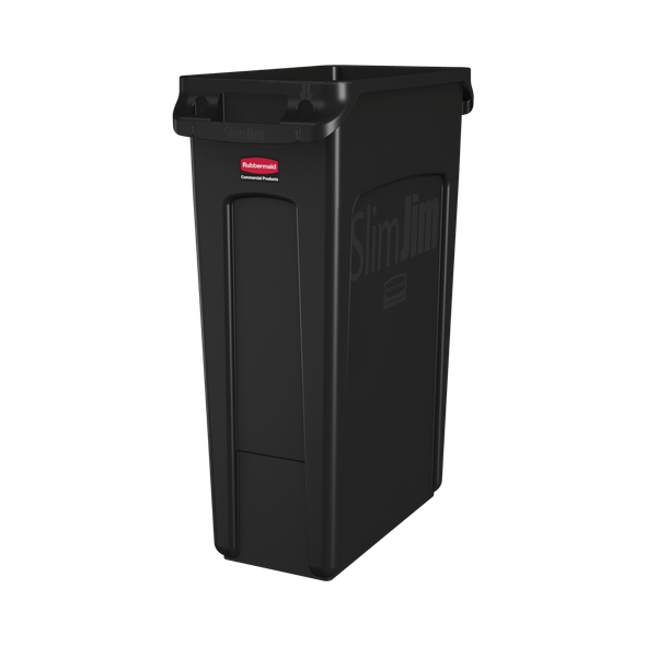 Rubbermaid Slim Jim with Venting Channels - 87 Ltr - Black - FG354060BLA