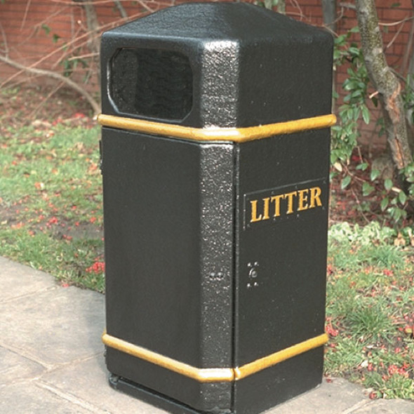 Wybone Lbv/17 Closed Top Litter Bin Textured - LBV/17T