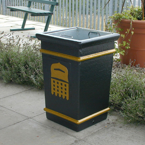 Wybone Lbv/2 Square Open Top Litter Bin Smooth - LBV/2S