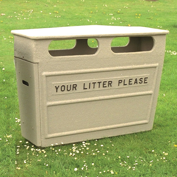 Wybone Rd/2 Closed Top Litter Bin Textured - RD/2GRCT