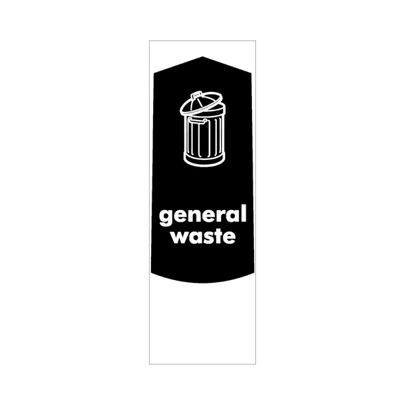 Slim Waste Bin Sticker - General Waste - PC115GW