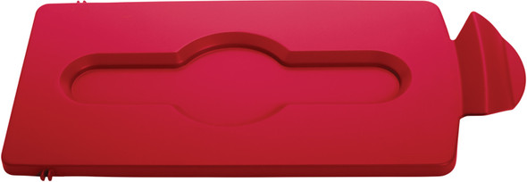 Rubbermaid Slim Jim Recycling Station Topper - Closed Lid - Red - 2007192