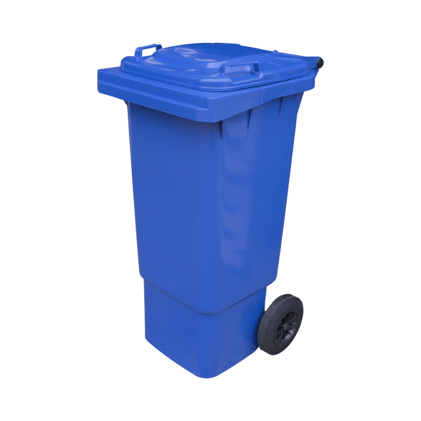 Blue Wheelie Bin - 80 Litre - WB80BLU Offset View Front