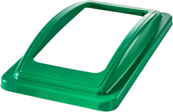 ESLIDFRAMEGRN43 - Narrow green polypropylene lid with large open aperture that is compatible with 60L and 87L Slim Jims