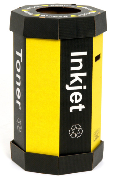 Acorn Cartridge Recycling Bin - 60 Ltr - Black/Yellow - 59783