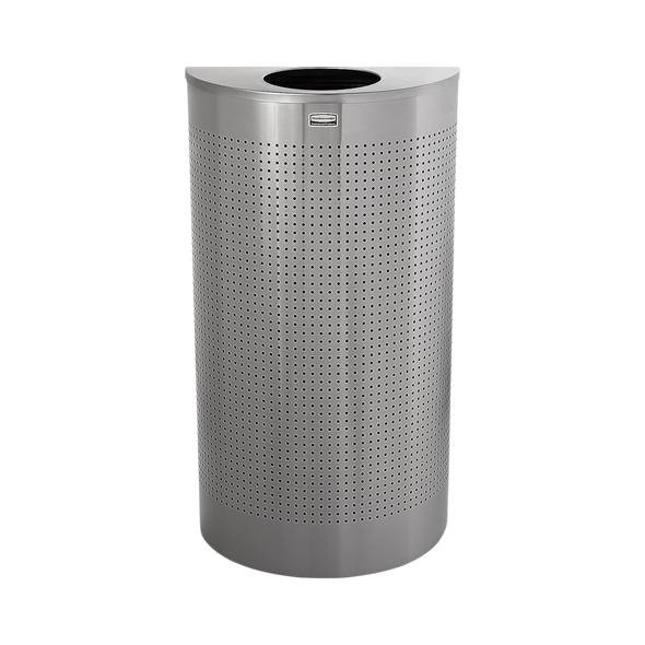 Rubbermaid Half-Round Open Top Bin - 45 Ltr - Perforated Stainless Steel - FGSH12SSPL