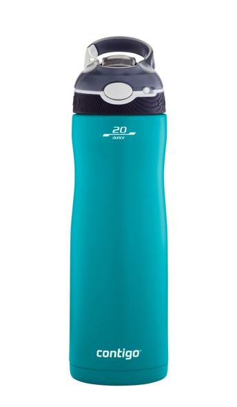 2127883 - Contigo Ashland Chill Insulated Water Bottle - 590ml - Scuba - Simple push button ejects spout to make drinking possible