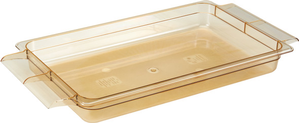 Cambro High Heat Food Pan with Handles - GN 1/1 - 65mm - Amber - 12HPH150