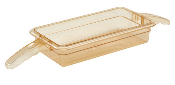 Cambro High Heat Food Pan with 2 Handles - GN 1/3 - Amber - 32HP2H150