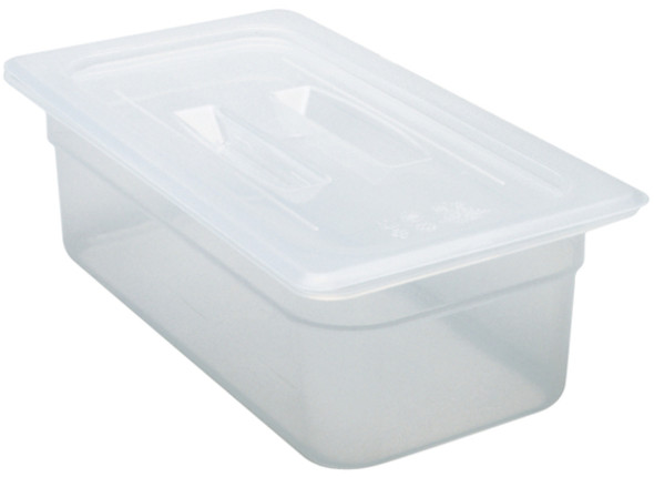 30PPCH190 - One-third sized Cambro Polypropylene Gastronorm Cover with Handle fitted to an empty polypropylene gastronorm pan