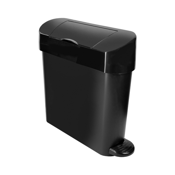 WR-ASB-15L-MAN-B - Pedal-Operated Side-Opening Sanitary Bin - 15 Ltr - Black