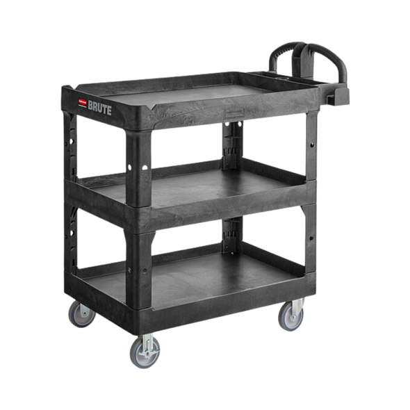 2196862 - Rubbermaid BRUTE Heavy-Duty 3-Shelf Utility Cart - Medium - Black