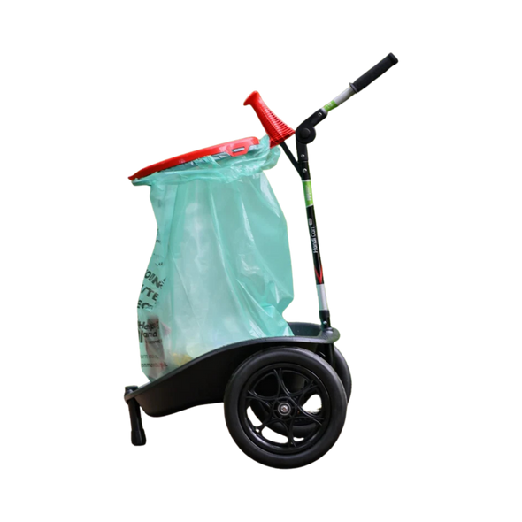 Handicart Lite Collapsible Litter Picking Trolley Fitted with Green Bin Liner