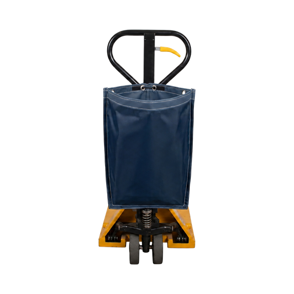 Blank Racksack Nano Reusable Recycling Sack Fitted to Handle of Pump Truck
