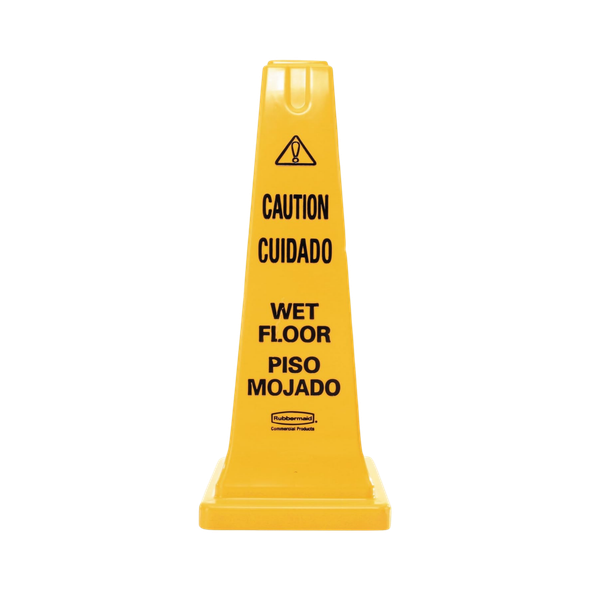 Rubbermaid "Caution Wet Floor" Safety Cone - 65.4cm - Yellow - FG627777YEL