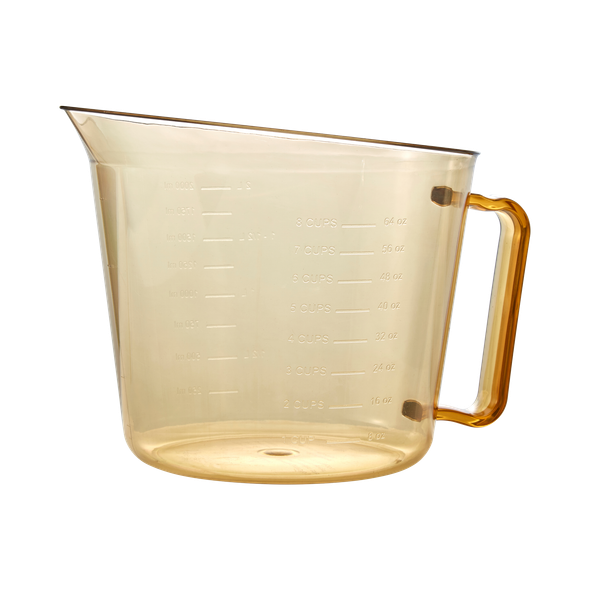 Sideview of 1.9L Cambro High Heat Measuring Jug with Spout Facing Left