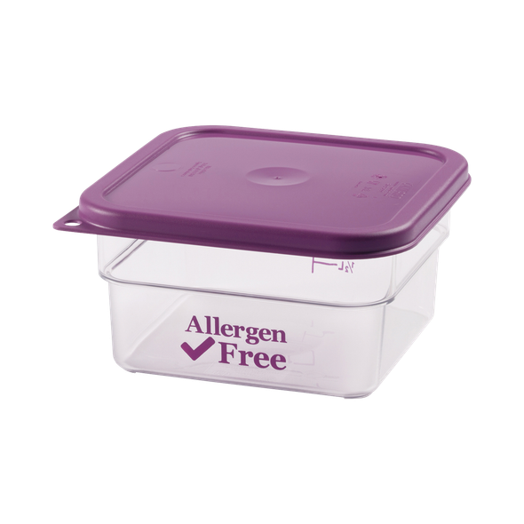 Cambro Allergen-Free CamSquare Seal Cover Fitted to 1.9L Allergen-Free Storage Container