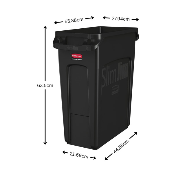 Rubbermaid Slim Jim with Venting Channels Dimensions Rubbermaid Slim Jim with Venting Channels Dimensions