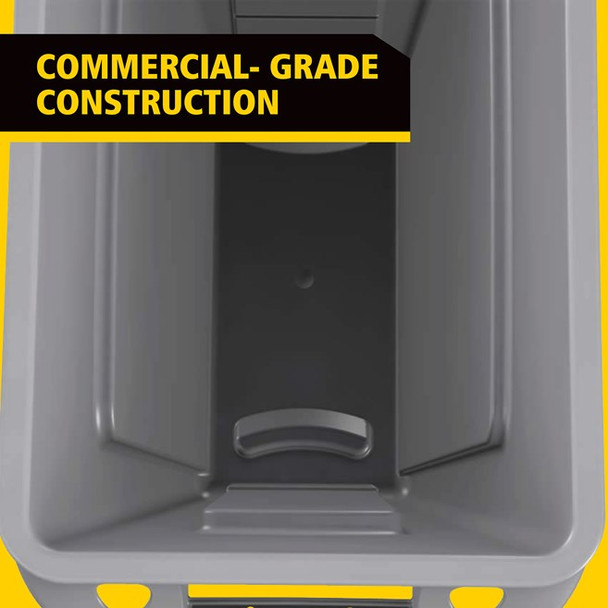 Rubbermaid Slim Jim with Venting Channels - 87 Ltr - Brown