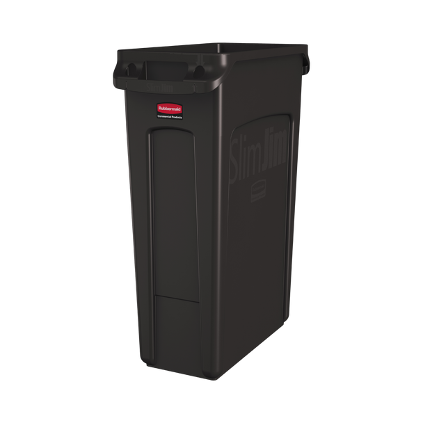 Rubbermaid Slim Jim with Venting Channels - 87 Ltr - Brown - 1956187
