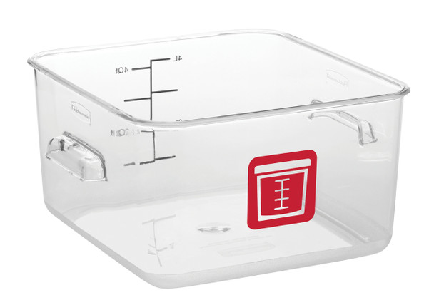 Rubbermaid Square Container - Clear - 3.8L Red