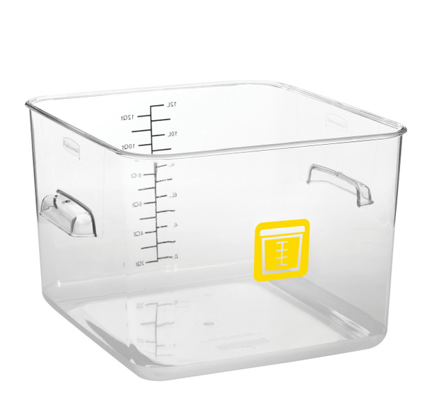 Rubbermaid Square Container - Clear - 11.4L Yel - 1980998