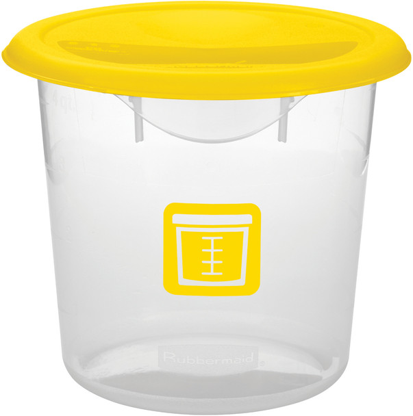 1980397 - Rubbermaid Round Storage Container - 3.8 Ltr - Yellow - With Lid Fitted