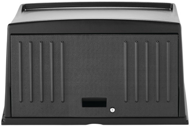 FG9T0000BLA - Rubbermaid Executive Locking Security Hood for Housekeeping Carts - Black - Front