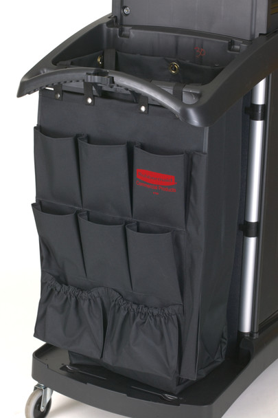 FG9T9000BLA - Rubbermaid Executive Fabric Cart Organiser with 9 Pockets - Attached to Cart
