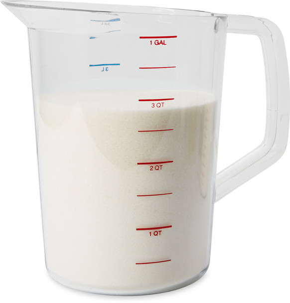 FG321800CLR - Rubbermaid Bouncer Measuring Cup - 3.8 Ltr - Clear -  Filled with Milk