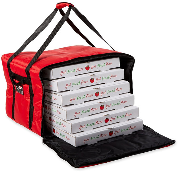 FG9F3900RED - Rubbermaid ProServe Pizza Catering Delivery Bag - Large - Red - Containing 6 Pizzas