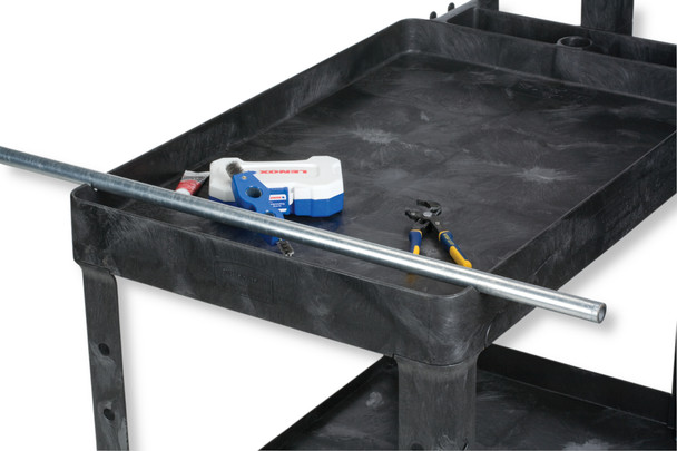 FG452088BLA - Rubbermaid BRUTE 2-Shelf Heavy-Duty Utility Cart - Medium - Black - Pipe