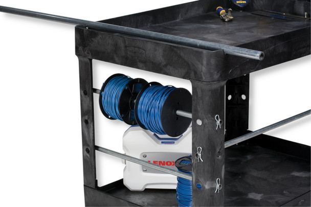 FG452088BLA - Rubbermaid BRUTE 2-Shelf Heavy-Duty Utility Cart - Medium - Black - Cable Reels