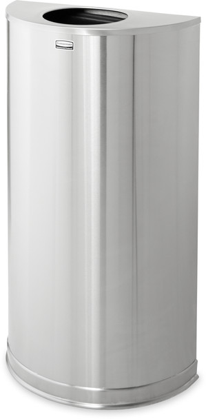 FGSO12SSSPL - Rubbermaid Half-Round Open Top Bin - 45 Ltr - Stainless Steel