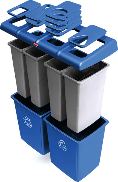 1792372 - Rubbermaid Glutton Recycling Station - Showing slim jims, lid and insert