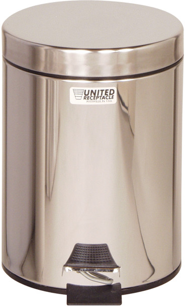 FGMST15SSPL - Rubbermaid Small Pedal Bin with Plastic Liner - 5.6 Ltr - Stainless Steel