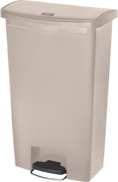 Rubbermaid Slim Jim Front Step Pedal Bin - 68 Ltr - Beige - 1883460