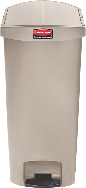 Rubbermaid Slim Jim End Step Pedal Bin - 68 Ltr - Beige - 1883551