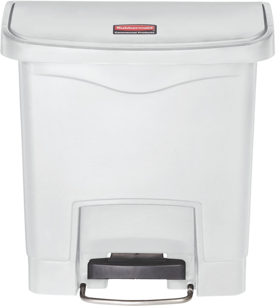 1883554 - Rubbermaid Slim Jim Front Step Pedal Bin - 15 Ltr - White