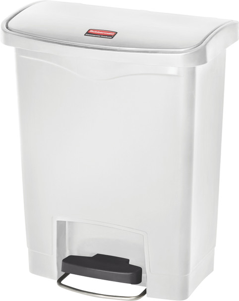 Rubbermaid Slim Jim Front Step Pedal Bin - 30 Ltr -  White - 1883555