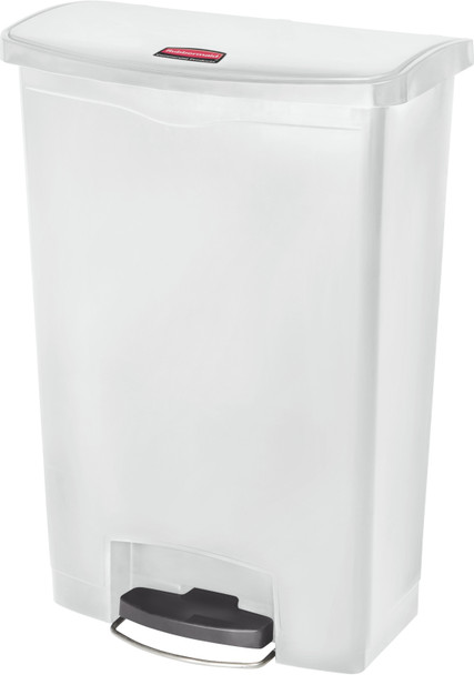 Rubbermaid Slim Jim Front Step Pedal Bin - 90 Ltr - White - 1883561