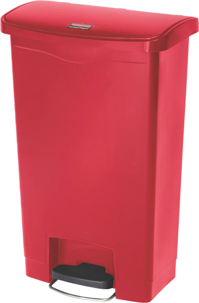 Rubbermaid Slim Jim Front Step Pedal Bin - 50 Ltr - Red - 1883566