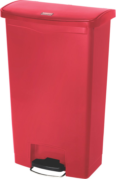 Rubbermaid Slim Jim Front Step Pedal Bin - 68 Ltr - Red - 1883568