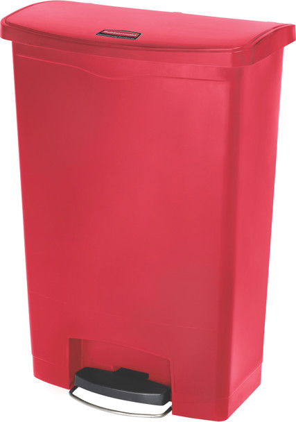 Rubbermaid Slim Jim Front Step Pedal Bin - 90 Ltr - Red - 1883570