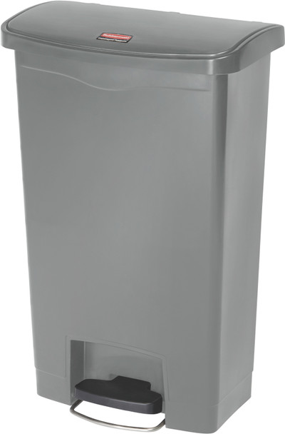 Rubbermaid Slim Jim Front Step Pedal Bin - 50 Ltr - Grey - 1883602