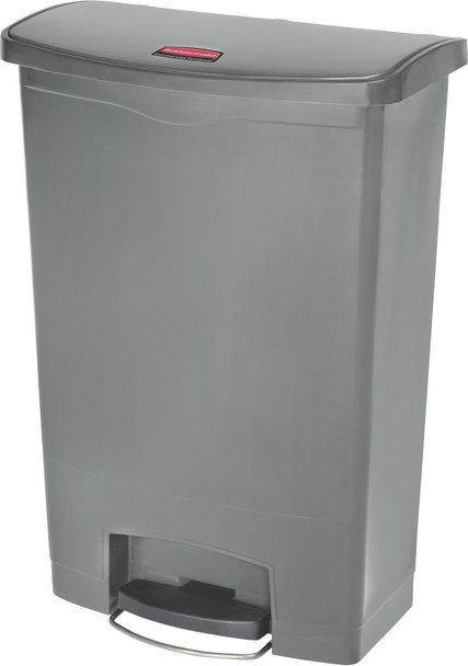 Rubbermaid Slim Jim Front Step Pedal Bin - 90 Ltr - Grey - 1883606