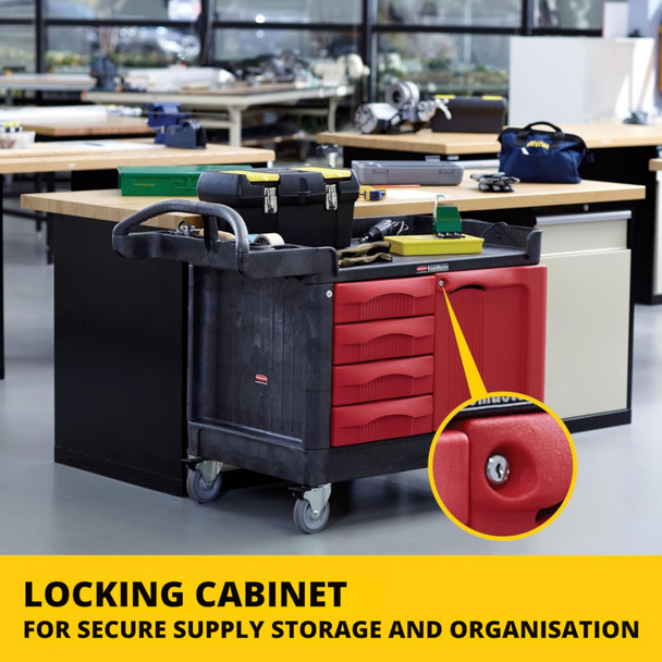 4 Locking Drawers & Lockable Cabinet for Secure Storage & Organisation