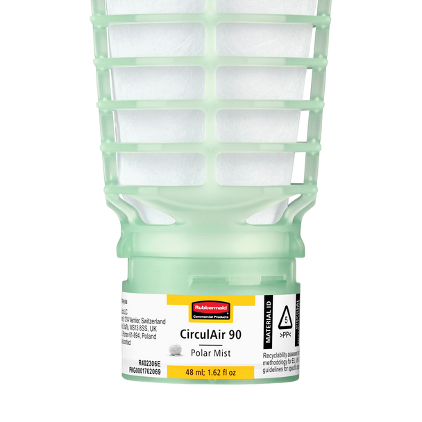Close-Up of Rubbermaid CirculAir 90 Passive Air Care Refill Label